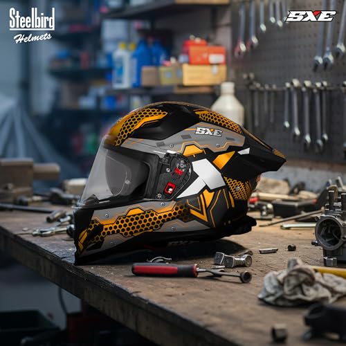 Image of Steelbird SBH-61 SXE X3 Pinlock ISI and Dot Certified Full Face Graphic Helmet for Men and Women with Inner Silver Sunshield