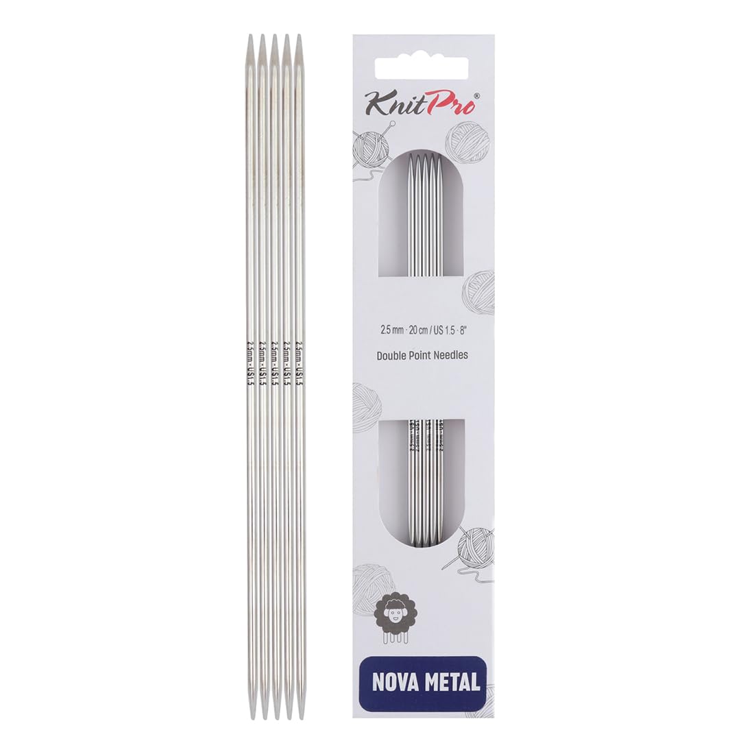 KnitPro Nova Double Pointed Needles 8" (20cm) | 2.50mm