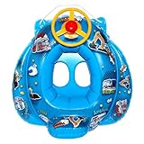 永和 ベビーボート（ビークルチーム） 浮輪 うきわ フロート 足入れ ひも付き ロープ 持ち手付き ハンドル付き ホーン付き 幼児 子供 水遊び 水泳 プール 海 ビーチ ブルー