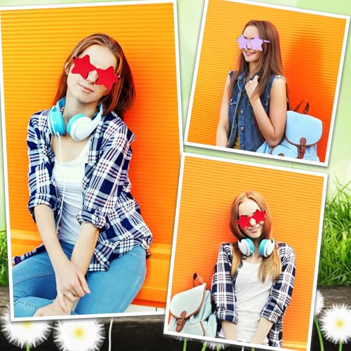 9 Pack Star Kids Sunglasses, Colorful Rimless Star Shaped Glasses, Unisex Party Favors Supplies for Birthday, Beach2