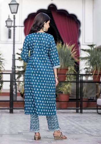 Image of MIRCHI FASHION Pure Cotton Straight Kurta Set with Dupatta | 3 Piece Ethnic Kurta Pant Set Office Wear Salwar Kurta Set for Women