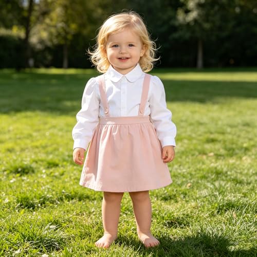 Image of Girls' Long Sleeve Peter Pan Collar Shirt Girls School Uniform Shirts