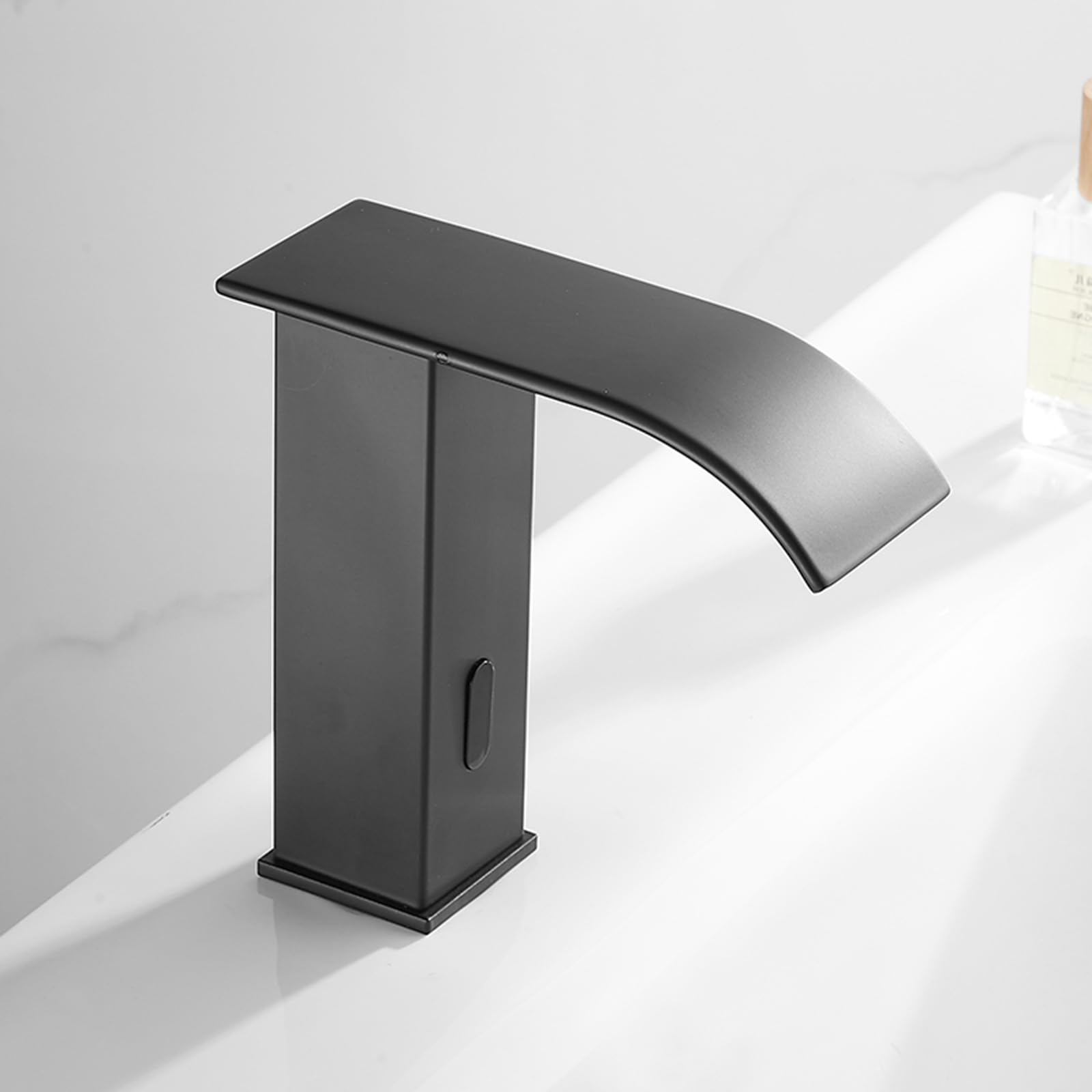 ZYCHSJXA Touchless Bathroom Tap Infrared Waterfall Mixer for Basin Sensor Faucet Battery Brass,Black,Low