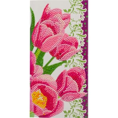 CCK-11x22C9: Pink Tulips, 11x22cm Crystal Art Card Cover