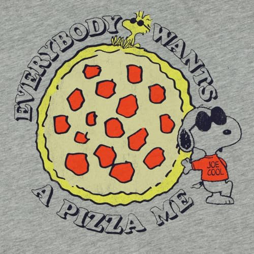Peanuts Snoopy T-Shirt Men's Joe Cool Everybody Wants A Pizza Me Adult Ringer Tee2