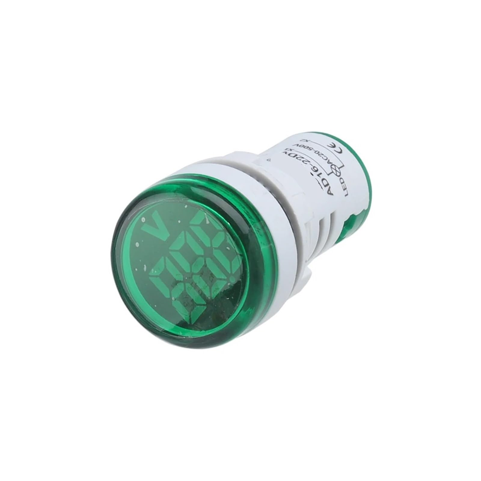 AUOQKQUT 1PC AD16-22DV Digital Indicator Voltmeter 22mm Power LED Green AC20V-500V 30X30MM