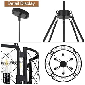 6 light farmhouse chandelier rustic black chandelier for dining roomadjustable pendant lightdrum chandelier for kitchen island entryway bedroom hallway217e26  urban country home decor