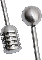 Vista 2 de AKOAK 1 paquete de cuchara de miel, cuchara de miel y jarabe, cuchara de acero inoxidable en forma de panal, mezclador de miel recto, para té, café