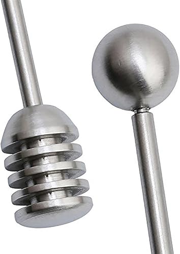 Miniatura 2 de AKOAK 1 paquete de cuchara de miel, cuchara de miel y jarabe, cuchara de acero inoxidable en forma de panal, mezclador de miel recto, para té, café,