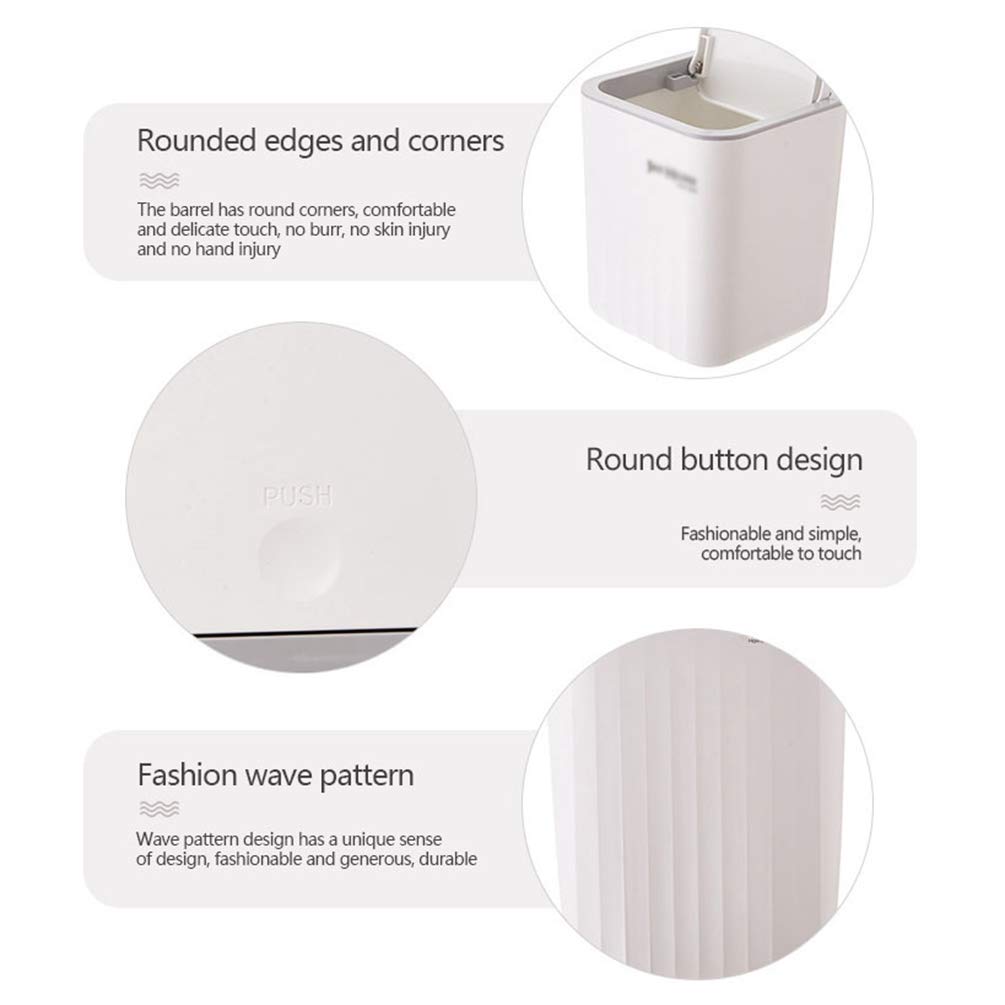 Mini Cubo de Basura con Tapa Patrón de Ondas para Baño Cocina Oficina
