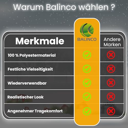 Balinco Rentier Haarreif mit Geweih und Ohren für Erwachsene und Kinder – Braune Elchgeweihe Weihnachts Haar-Accessoire für Party, Karneval, Cosplay oder festliche Foto-Requisiten – Einheitsgröße