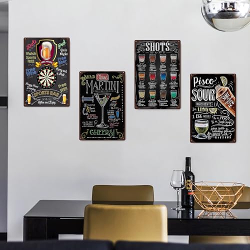 Accessoires de bar parfait lot de 6 plaques métalliques idée cadeau - 4