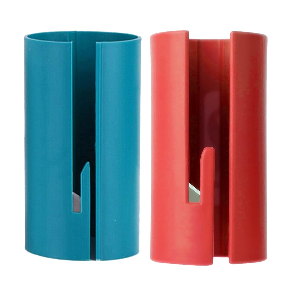 2PCS Wrapping Paper Cutter, Gift Wrap Cutter for Christmas & Birthday, Easy Sliding Cutters Paper Roll Holder Dispenser Cutting Tool for Wrapping Papers Rolls (Green+Red)