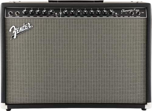 Fender Champion II 100, Combo Guitar Amp, 100W, Suitable for Electric Guitar, More Power, Upgraded Effects and Amp Models, Black/Silver Fender Champion II 100, Combo Guitar Amp, 100W, Suitable for Electric Guitar, More Power, Upgraded Effects and Amp Models, Black/Silver