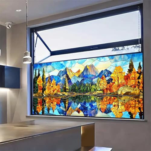 Vinilo decorativo para ventana con diseño montañas vidriadas 39.3x17.7 in miniatura 7
