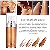Glitter Body Makeup Shimmer Liquid Bronzer Waterproof Face Highlighter Makeup Blush Illuminator Glow for Face Women Body Glitter Lotion Cosmetics(#3 Bronze Gold)