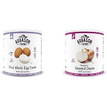 Augason Farms Dried Whole Egg Product 2 lbs 1 oz Pack of 1 & Dehydrated Chopped Onions No. 10 Can, 1 lb 7 oz 652 g 5-12000