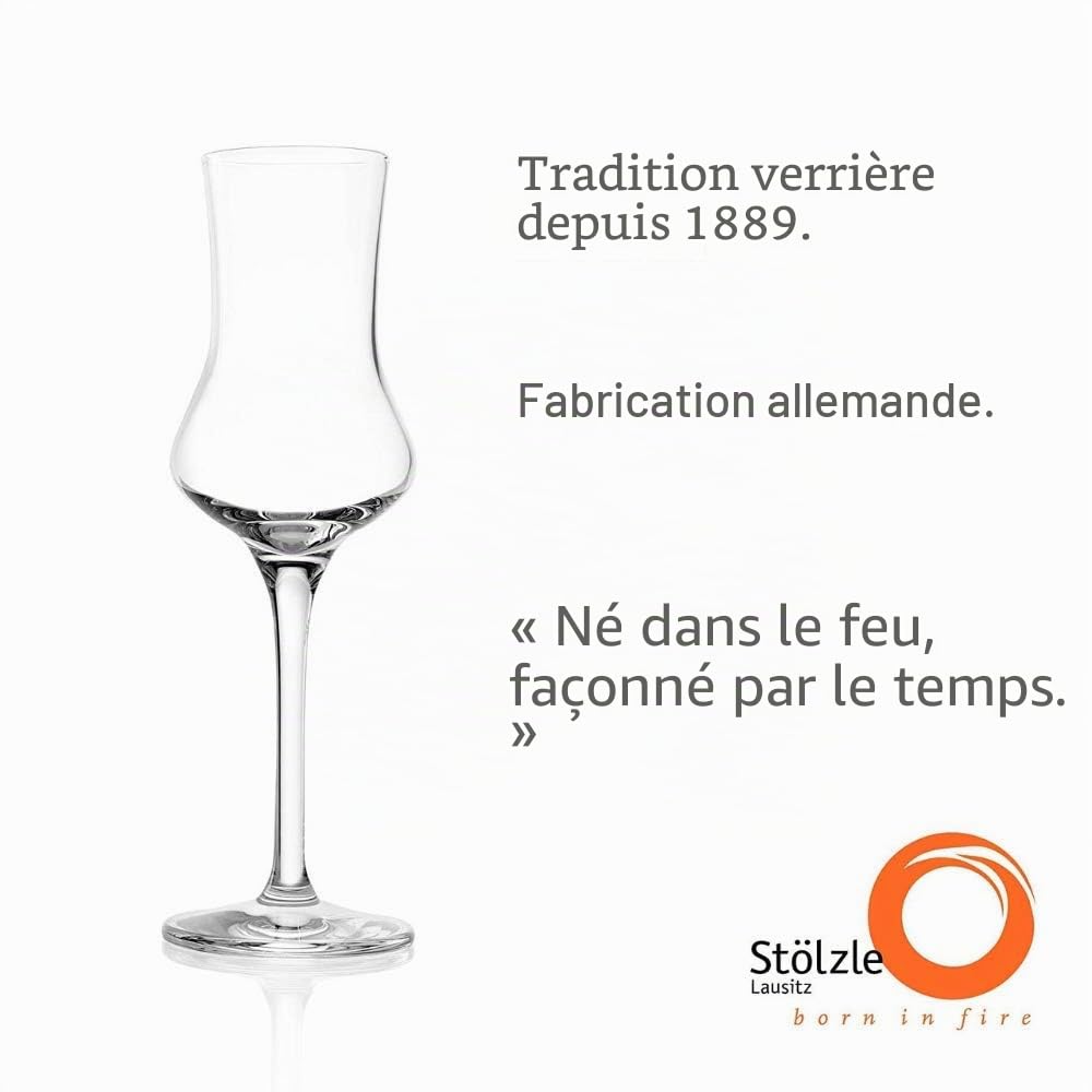 Stölzle Lausitz Verres à grappa I lot de 6 verres à grappa I Verres à shot avec pied I Verres à liqueur I 90 ml I lavable au lave-vaisselle I comme soufflé I excellente qualité