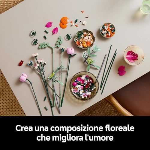 Botanicals Bouquet di Fiori Rosa, Kit Modellismo Adulti da Collezione, Decorazioni Casa con Piante Finte Artificiali con Margherite, Fiordalisi e Sambuco, Idea Regalo Donna, Uomo, Lei o Lui 10342 - Lego - Immagine 4