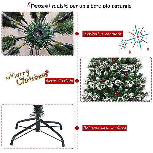 COSTWAY Albero di Natale 150/180/210/240 cm