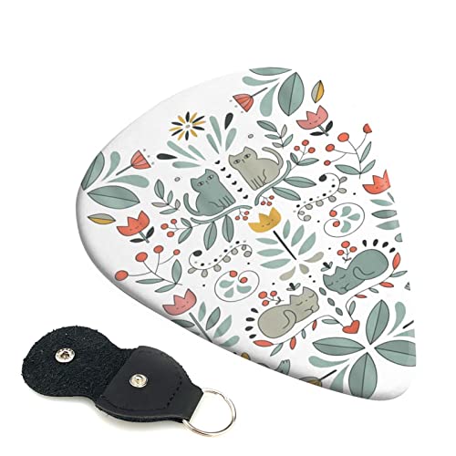 Funny Cats Birds and Flowers Lot de 6 médiators pour guitare acoustique, guitare électrique, basse, ukulélé – Fin, moyen… - Les Beatles, Paul McCartney, John Lennon, RIngo Starr, George Harrison Funny Cats Birds and Flowers Lot de 6 médiators pour guitare acoustique, guitare électrique, basse, ukulélé – Fin, moyen…