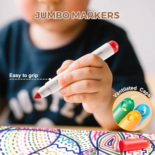 Image of Jar Melo Washable Markers for Kids Toddlers, Coloring Supplies, 24 Colors