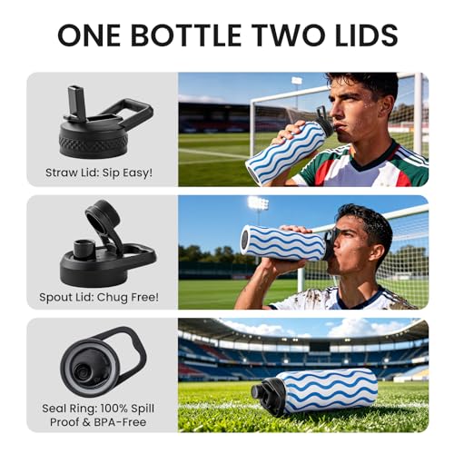 Image of RAYMYLO 2026 Soccer Biggest Event Edition Insulated Water Bottle 40 oz, Nation Flag Design, Best Souvenir & Gift for World Soccer Lover, Vacuum Stainless Steel (Cold for 36Hrs), Leak Proof & Non-BPA