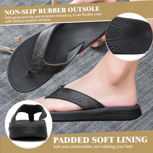 Flip Flop for Men Lightweight Summer Beach Sandals with Arch Support Comfortable Waterproof Non-Slip Sole Cushion Slip on Slippers Indoor Outdoor4