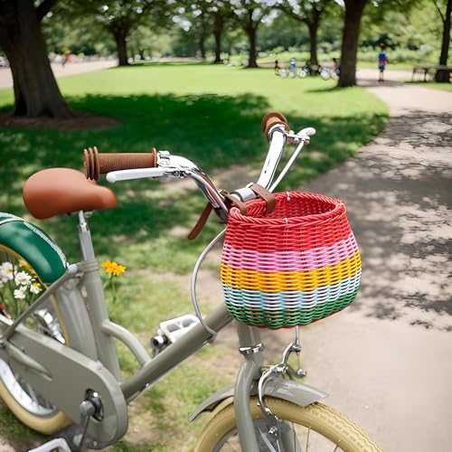 Cesta de bicicleta para niños tejida con accesorios de ciclismo para manillar 2