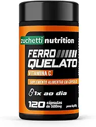 Ferro Quelato Bisglicinato 34mg 120 Cápsulas Vitamina C 200mg Zuchetti nutrition