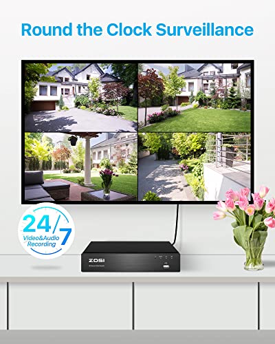 ZOSI 4K PoE bewakingscamera set met 8CH 2TB HDD NVR en 4X 8MP Outdoor PoE IP-camera, personenherkenning, kleur… - Afbeelding 7