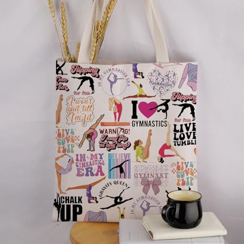 MAOFAED Gymnastic Tote Bag, Gymnast Gift, In My Gymnastics Era, Gymnastics Team Gift 6