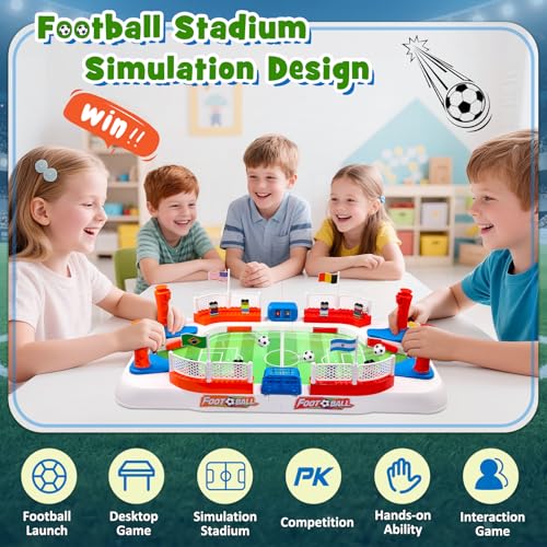 Soccer Board Game for Kids: Mini Foosball Table Game with Figures- Interactive Soccer Gifts Toys for 3 4 5 6 7 8-12 Year Old Boys Indoor Family Party,Perfect Christmas Birthday Gifts for Kids Age 4-10