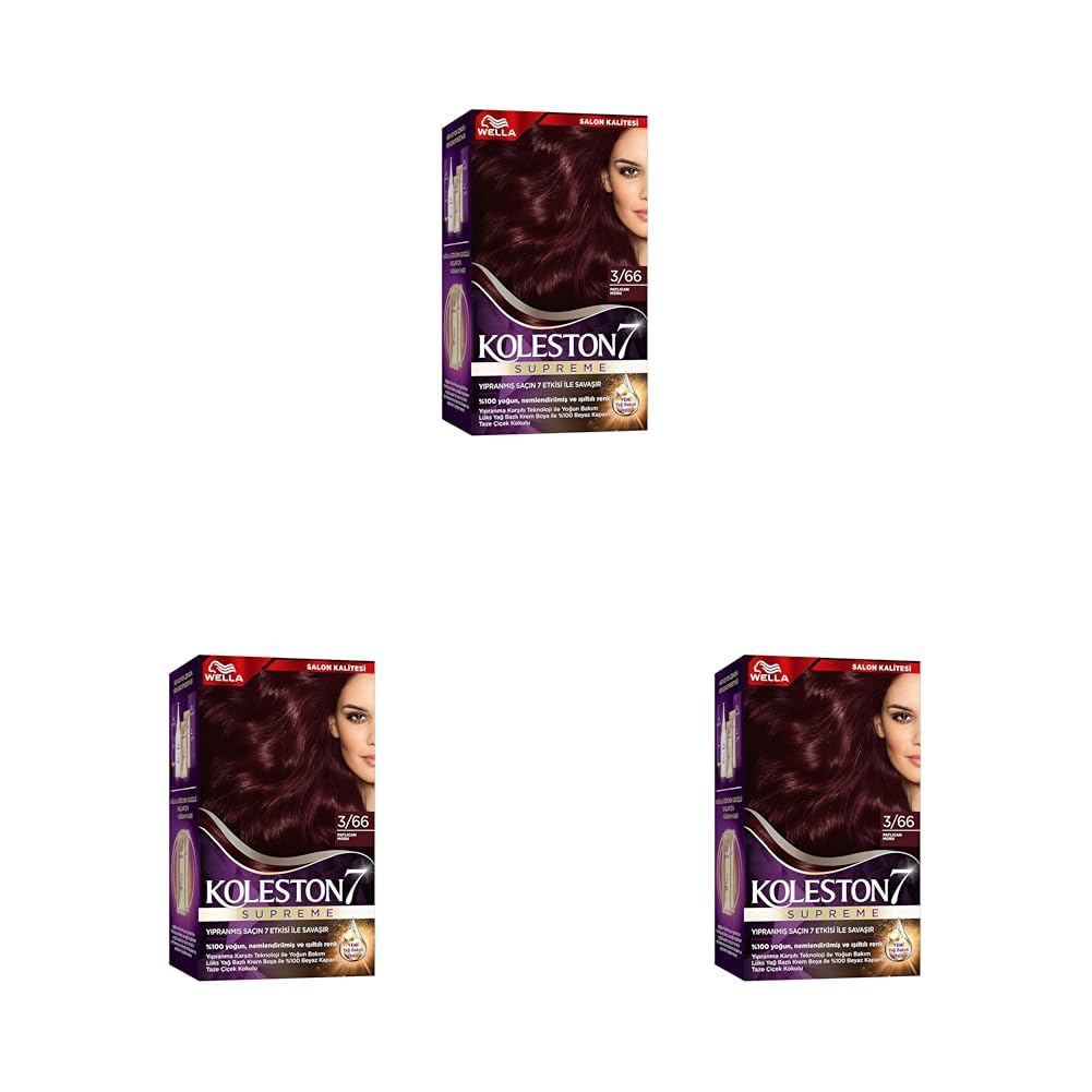 Wella Koleston Supreme Saç Boyası 3/66 Patlıcan Moru (3 paketi)