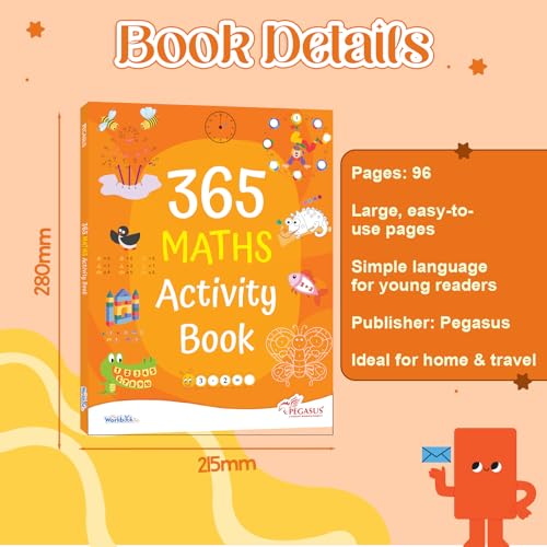 Image of 365 Maths Activity Book for Kids 4+ | Fun Educational Activities with Puzzles, Mazes, Counting Games & Coloring | Daily STEM Learning & Creativity | Best Gift for Children