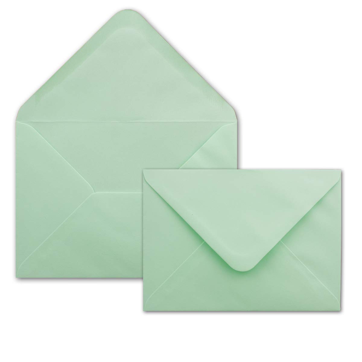 500 DIN C5 kopert miętowa zieleń - 16,2 x 22,7 cm - 100 g/m² klejenie na mokro spiczaste klapka - z serii Colours-4-you - agent szczęścia xx.