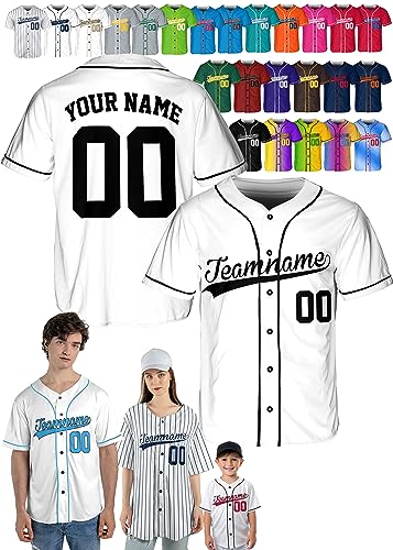 Custom Baseball Jerseys - Personalized Baseball Shirts for Men, Women, Boys, and Girls - Customized...