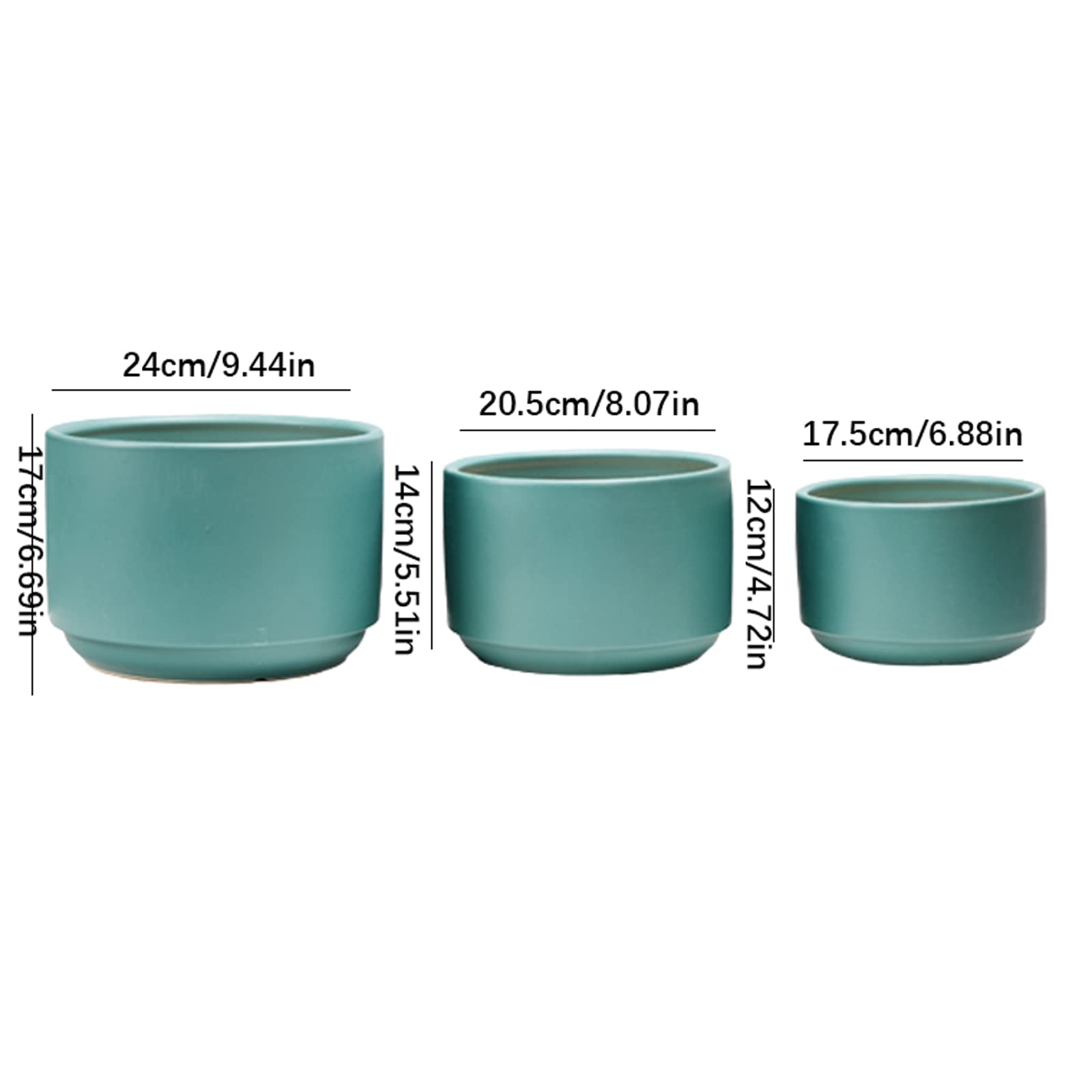 Vasi da Giardino Vasi per Piante in Ceramica per Interni, Vaso da Fiori Moderno con Foro di drenaggio e Vassoio in plastica, Contenitore per Fiori per Decorazioni per la casa e L'Ufficio
