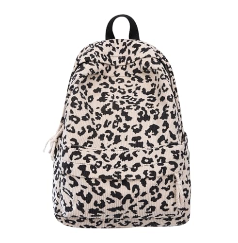 JIEDOUKEJI Mochila Escolar Leopardo Niña Mujer de Pana Mochilas Secundaria Universidad Casual Ligero Mochila Informal Viajar