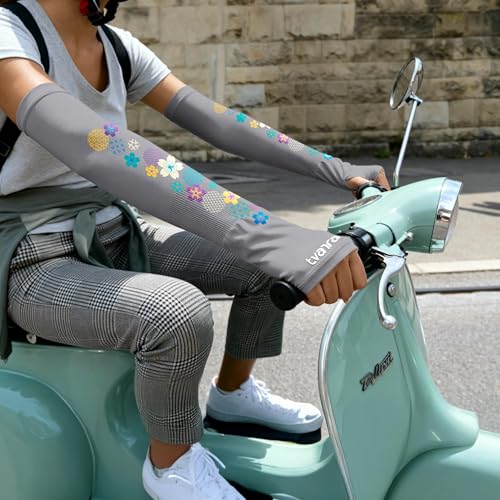 Image of TVARRA Anti-Tan Fingerless Arm Sleeves for Women|UV Protection Hand Cover Sleeves for Bike Riding, Running & Outdoor Use,Dust & Summer Protection Arm Sleeves