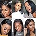 LIAZAHAIR 13x6 Deep Part Short Bob Lace Front Wigs Human Hair Pre Plucked Full End 150 Density Brazilian Straight Bob Wigs with Baby Hair for Women (10 Inch, Natural Color)