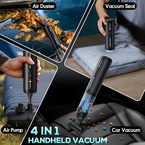 Image of Cordless Car Vacuum, 21KPa Portable Handheld Car Vacuum Cleaner | Pre-filter & HEPA Filter System, 7800mAh Battery, Mini Vacuum with Multi Nozzles for Car, Home, Office, Pet Hair Cleaning