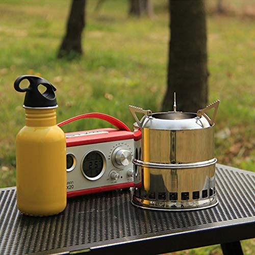 Picnic Burner, Andoer Queimador de madeira de acampamento dobrável de aço inoxidável queimador de co