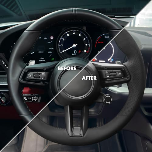 MEWANT Car Steering Wheel Covers for Porsche 911 (992) / Macan/Panamera/Taycan Hand-Stitched Car Steering Wrap - Image 3