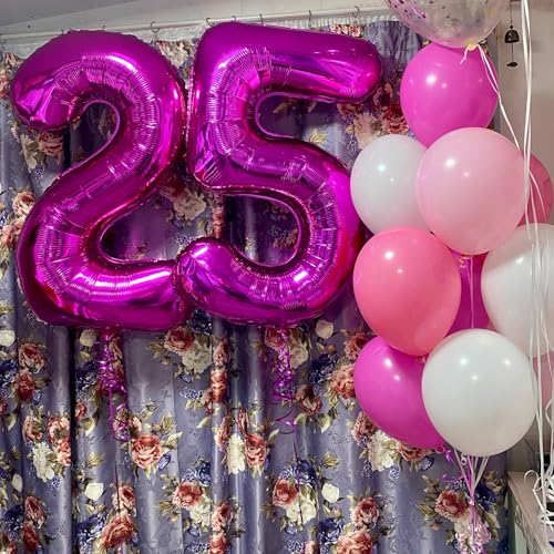 Image of Rosy Purple 6 Balloon, Number Balloons 40 Inch, 6th Balloons for Birthday Decorations, Rosy Purple Party Supplies 6 Birthday Balloon, Number 6 Balloon