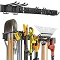LRYXEG 48-Inch Garage Storage Tool Organizer with 8 Hooks - Heavy Duty Metal Rack for Garage Organization, Garden Tool Organizer - Wall Mounted Tool Hanger for Shovels, Ladders, Lawn Tools