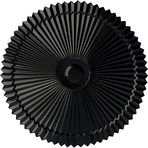 Ekena Millwork CM24SHBLF Shakur as Ceiling Medallion, Jet Black, 24"OD x 3"P