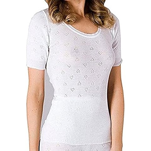 Ladies DELUX Thermal Underwear SHORT SLEEVE SPENCER M 10-12 Wht Cover