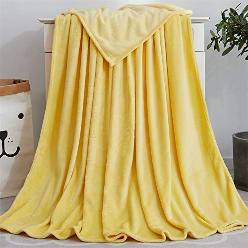 Yinghesheng Flannel Fleece Soft Throw Blanket for Settees/Sofa/Chairs/Couch - Lightweight, Warm and Cozy,Single/Double/Twin Bed Large Plush Blankets,yellow,200x230cm