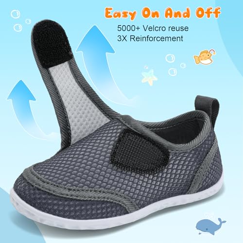 Image of FEETCITY Toddler Water Shoes Boys Girls Swim Shoes Quick Dry Kids Aqua Socks Barefoot for Beach Swimming Pool